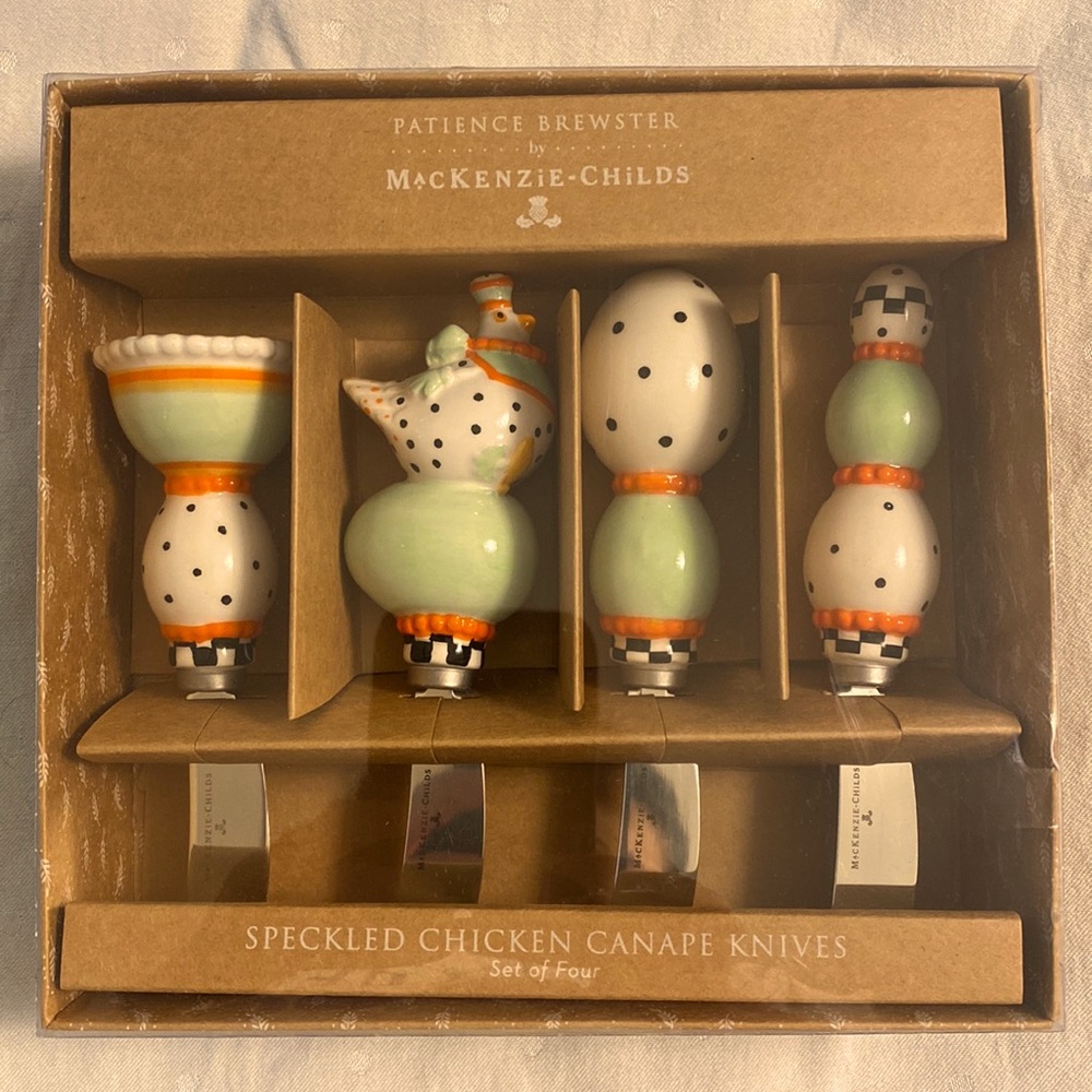 Speckled Chicken Canape Knives - set of four